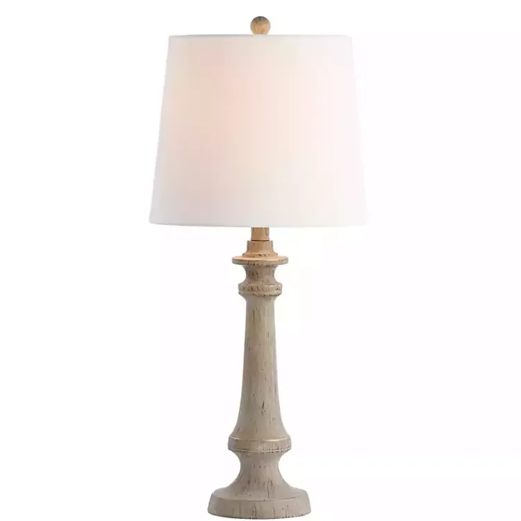 Kirklands Home Table Lamps|Tan Tapered Column Rhett Table Lamp White