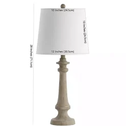 Kirklands Home Table Lamps|Tan Tapered Column Rhett Table Lamp White