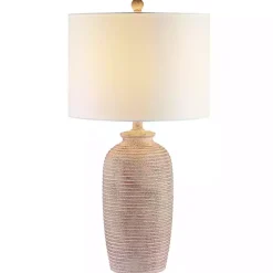 Kirklands Home Table Lamps|Tan Textured Kensin Table Lamp White