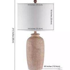 Kirklands Home Table Lamps|Tan Textured Kensin Table Lamp White