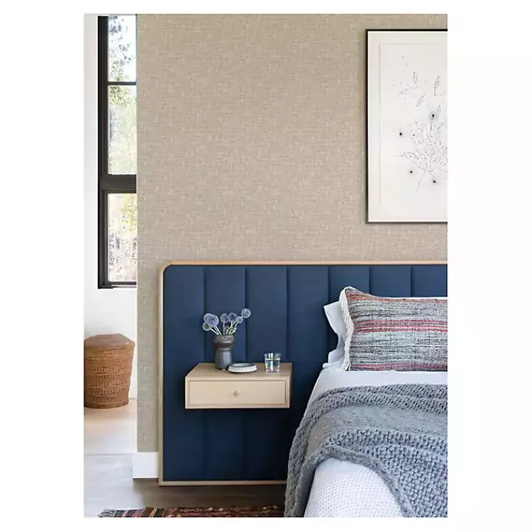 Kirklands Home Wall Murals & Wallpaper|Textured Poplin Peel & Stick Wallpaper Tan