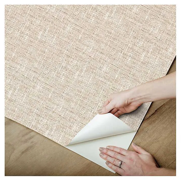 Kirklands Home Wall Murals & Wallpaper|Textured Poplin Peel & Stick Wallpaper Tan
