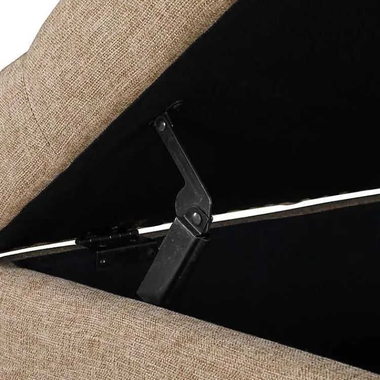 Kirklands Home Benches & Ottomans|Upholstered Ava Coffee Table Ottoman Tan