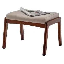 Kirklands Home Benches & Ottomans|Upholstered Natasha Ottoman Stool Tan