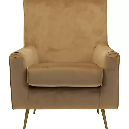 Kirklands Home Accent Chairs|Velvet Lana Accent Chair Tan