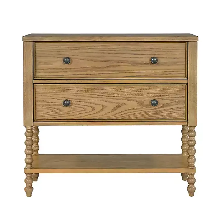 Kirklands Home Cabinets & Sideboards|Wood Turned Legs 2-Drawer Chest Tan