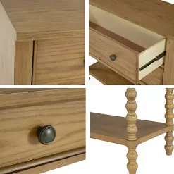 Kirklands Home Cabinets & Sideboards|Wood Turned Legs 2-Drawer Chest Tan