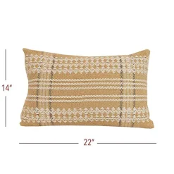 Tan Woven Geo Diamond Indoor/Outdoor Pillow Pillows