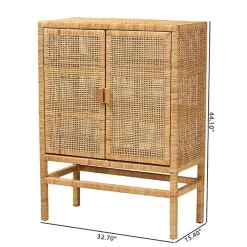 Kirklands Home Cabinets & Sideboards|Woven Rat and Wood Cabinet Tan