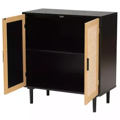 Kirklands Home Cabinets & Sideboards|Tara Two-Tone Espresso Rattan Cabinet