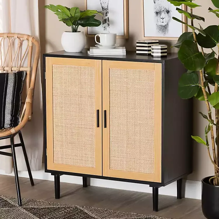 Kirklands Home Cabinets & Sideboards|Tara Two-Tone Espresso Rattan Cabinet