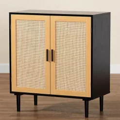 Kirklands Home Cabinets & Sideboards|Tara Two-Tone Espresso Rattan Cabinet