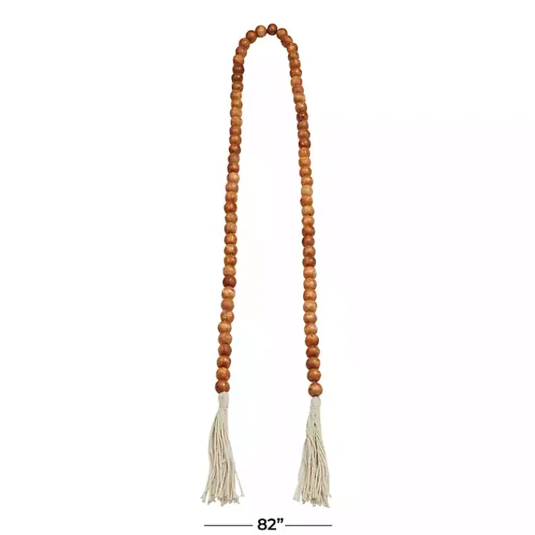Outlet Tasseled Wood Beaded Garland Decorative Accents