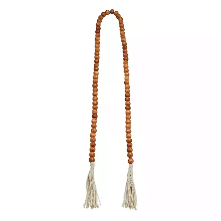 Outlet Tasseled Wood Beaded Garland Decorative Accents