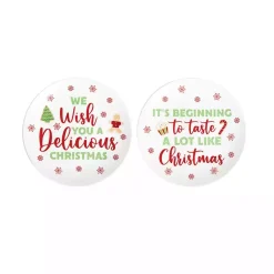 Kirklands Home Serving & Entertaining|Tastes Like Christmas Ceramic Plates, Set of 2