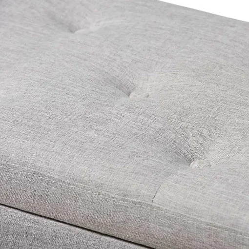 Kirklands Home Entryway Furniture|Taupe Button-Tufted Upholstered Storage Bench Tan
