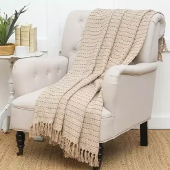 Discount Taupe Chevron and Dash Throw Blankets & Throws
