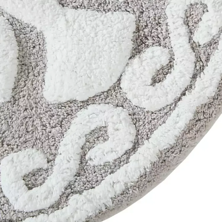 Kirklands Home Bathroom Rugs|Taupe Cotton Tufted Medallion Bath Mat, 25 in. Tan