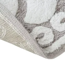 Kirklands Home Bathroom Rugs|Taupe Cotton Tufted Medallion Bath Mat, 25 in. Tan