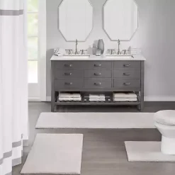 Kirklands Home Bathroom Rugs|Taupe High Pile Marshmallow Bath Mat, 70 in. Ivory