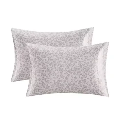 Kirklands Home Bed Sheets|Taupe Leopard Satin King 2-pc. Pillow Case Set