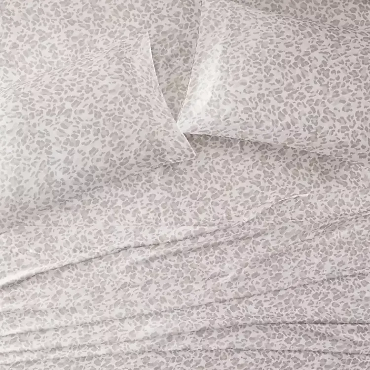 Kirklands Home Bed Sheets|Taupe Leopard Satin King 2-pc. Pillow Case Set