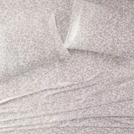 Kirklands Home Bed Sheets|Taupe Leopard Satin Standard 2-pc. Pillow Case Set
