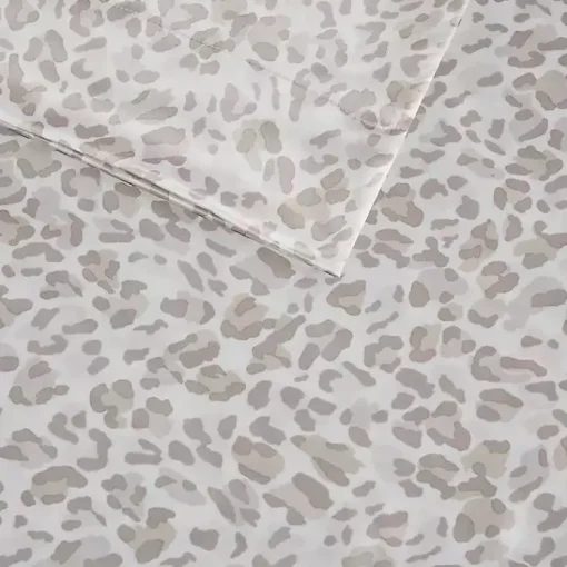 Kirklands Home Bed Sheets|Taupe Leopard Satin Standard 2-pc. Pillow Case Set