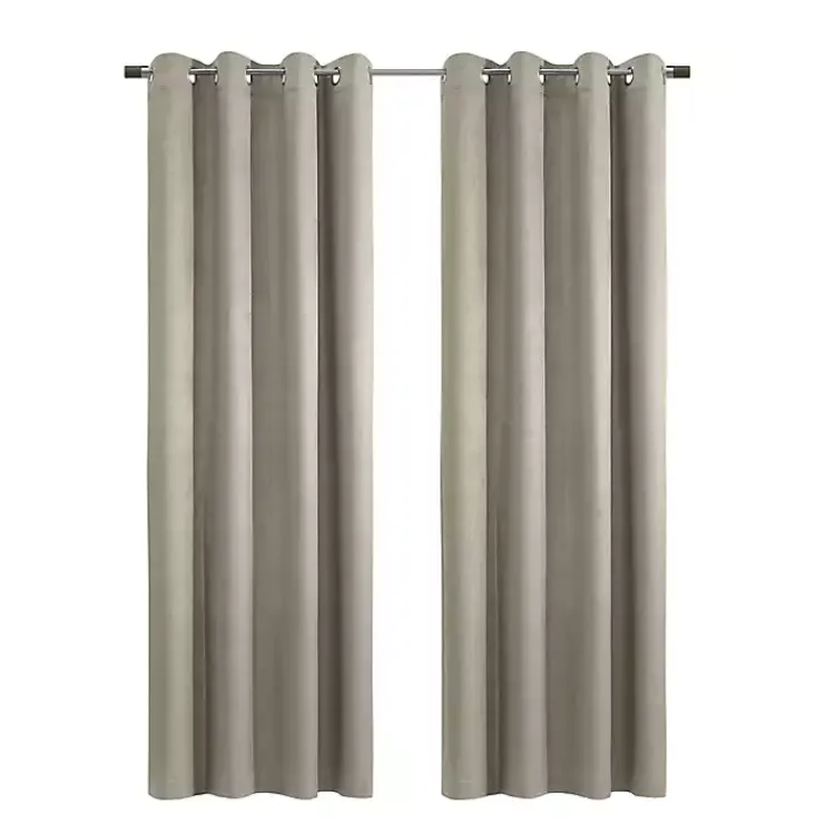 Kirklands Home Curtains & Drapes|Taupe Paris Velvet Blackout Curtain Panel, 95 in. Tan