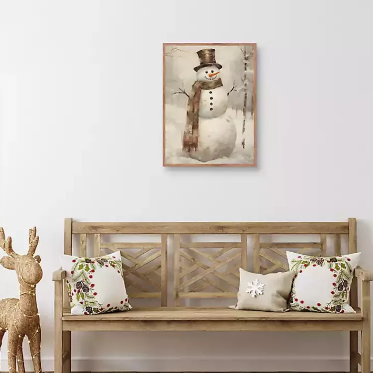 Sale Taupe Snowman Framed Art Print Christmas Decorations