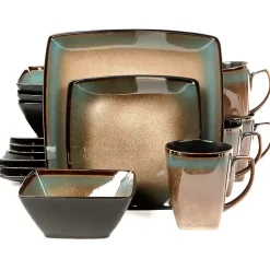 Kirklands Home Dinnerware|Taupe Tess Square 16-pc. Dinnerware Set