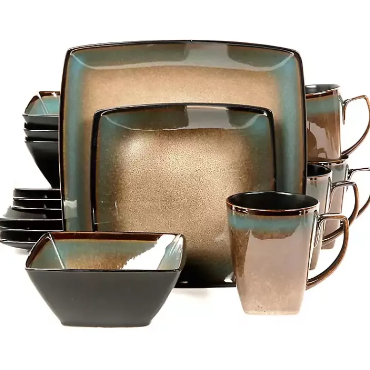 Kirklands Home Dinnerware|Taupe Tess Square 16-pc. Dinnerware Set