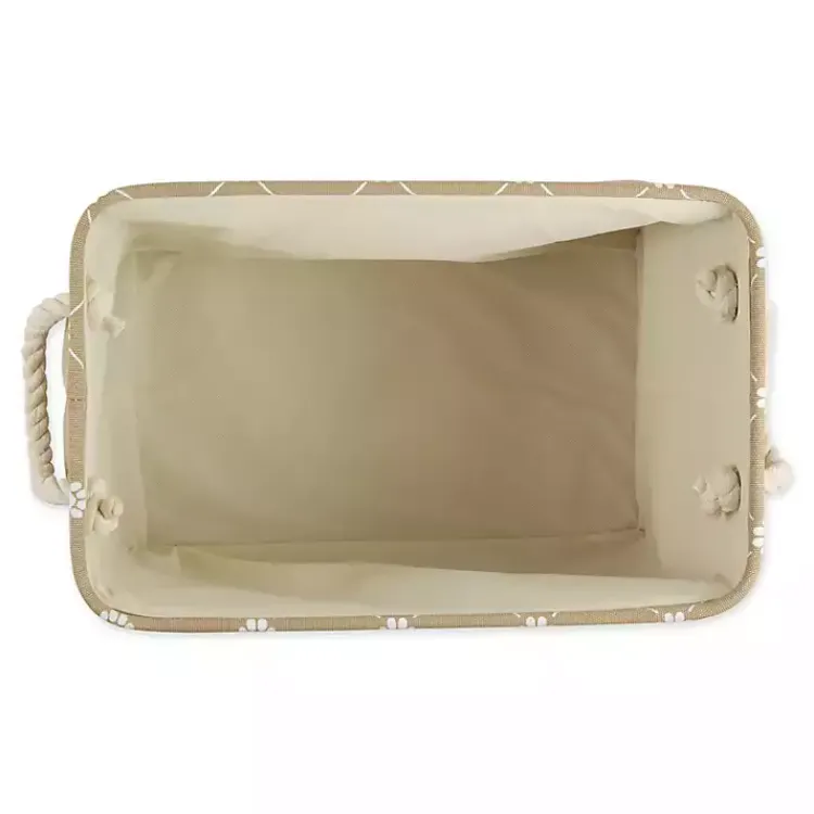 Taupe Trellis Paw Print Storage Basket, 14 in. Baskets & Boxes