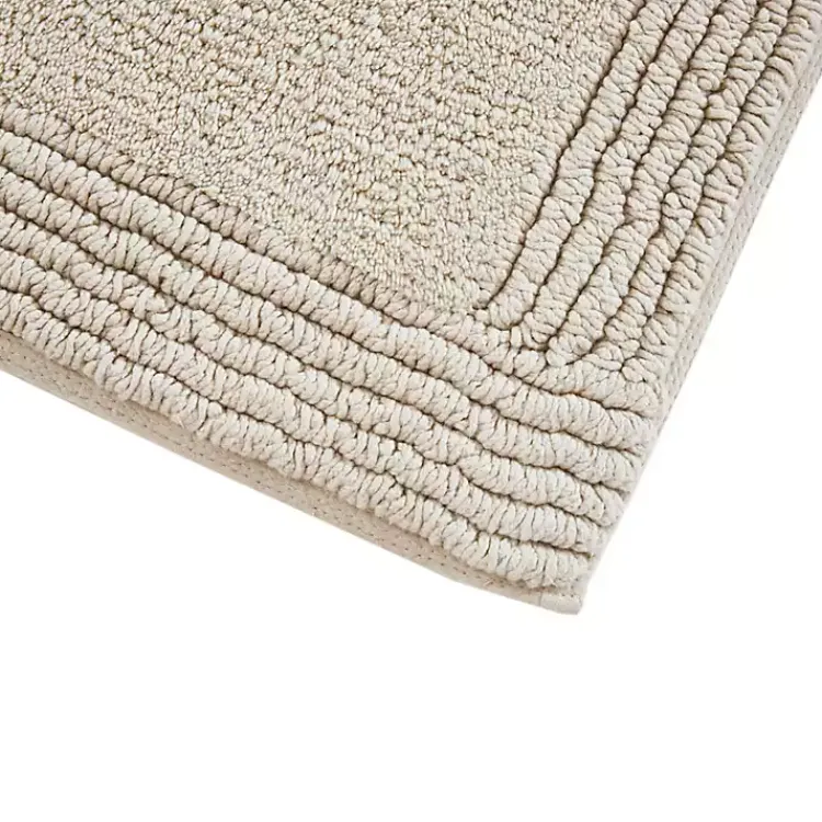 Kirklands Home Bathroom Rugs|Taupe Tufted Reversible Cotton Bath Mat, 34 in. Tan