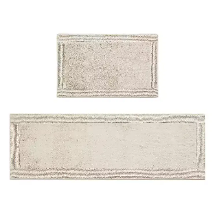 Kirklands Home Bathroom Rugs|Taupe Tufted Reversible Cotton Bath Mat, 72 in. Tan