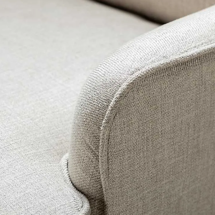 Kirklands Home Accent Chairs|Taupe Upholstered Natural Base Wingback Rocker Tan