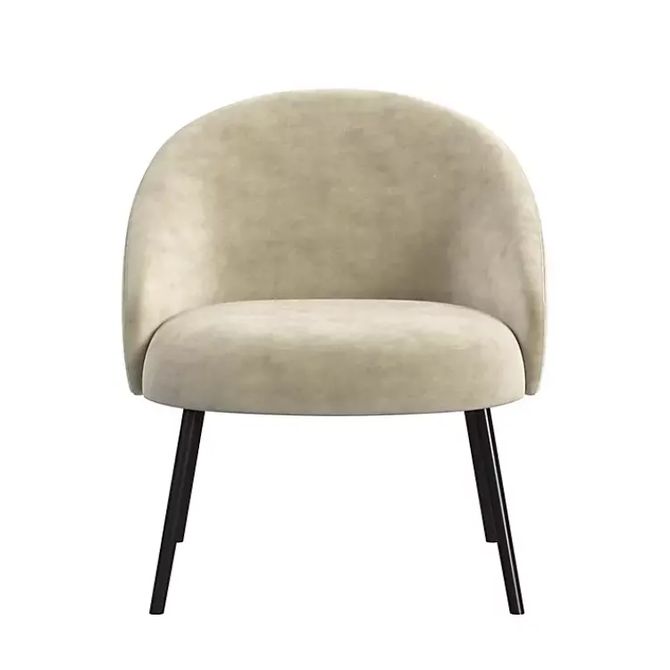 Kirklands Home Accent Chairs|Taupe Velvet Modern Accent Chair Tan