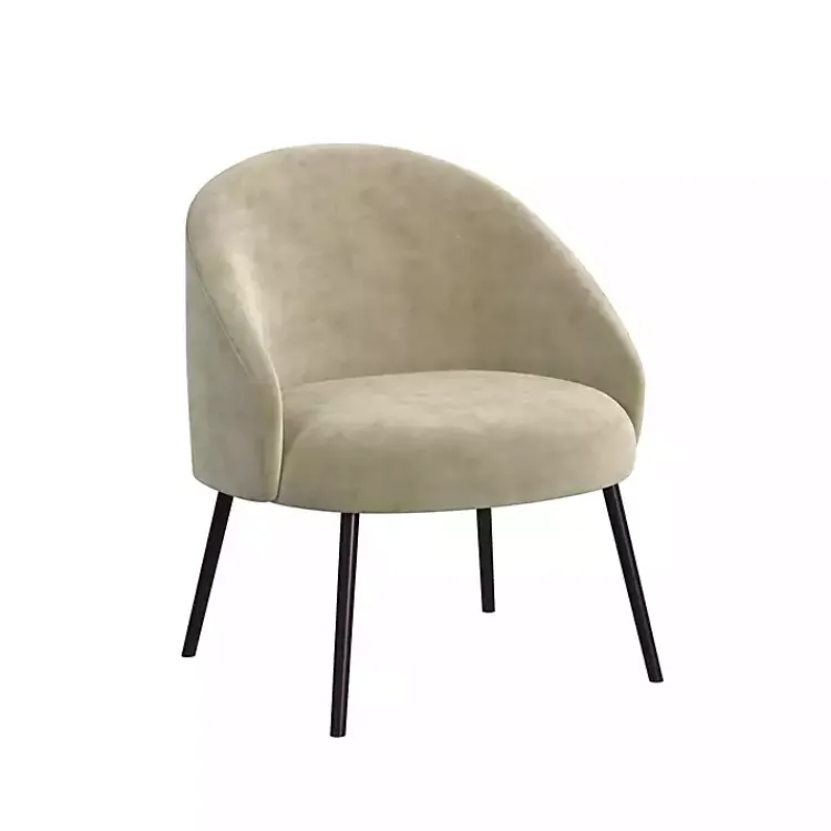 Kirklands Home Accent Chairs|Taupe Velvet Modern Accent Chair Tan