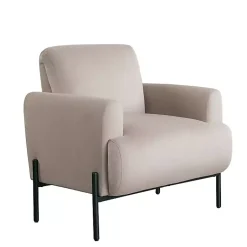 Kirklands Home Accent Chairs|Taupe Velvet Upholstered Knox Accent Chair Tan