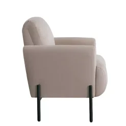 Kirklands Home Accent Chairs|Taupe Velvet Upholstered Knox Accent Chair Tan