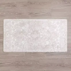 Kirklands Home Kitchen & Floor Mats|Taupe Vintage Medallion Kitchen Mat