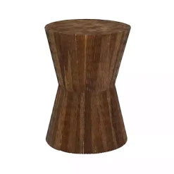 Kirklands Home Accent & End Tables|Teak Wood Hourglass Accent Table Brown
