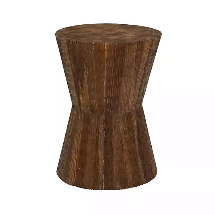 Kirklands Home Accent & End Tables|Teak Wood Hourglass Accent Table Brown