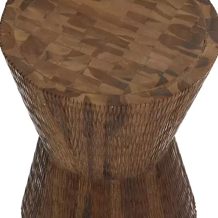 Kirklands Home Accent & End Tables|Teak Wood Hourglass Accent Table Brown