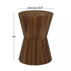 Kirklands Home Accent & End Tables|Teak Wood Hourglass Accent Table Brown