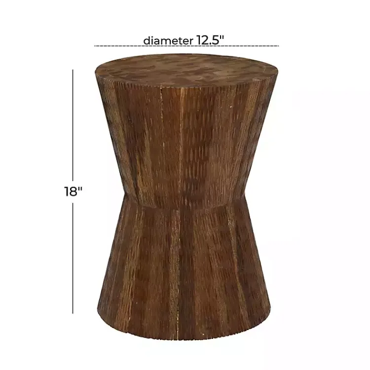 Kirklands Home Accent & End Tables|Teak Wood Hourglass Accent Table Brown