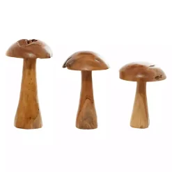 Outlet Teakwood Mushroom 3-pc. Sculpture Set Statues & Figurines