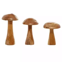 Outlet Teakwood Mushroom 3-pc. Sculpture Set Statues & Figurines