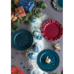 Kirklands Home Serving & Entertaining|Teal and Gold Hobnail Chargers, Set of 4 Blue