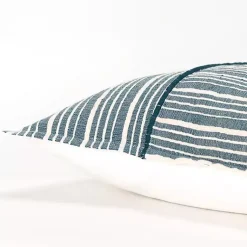 Clearance Teal and Ivory Directional Stripes Pillow Pillows